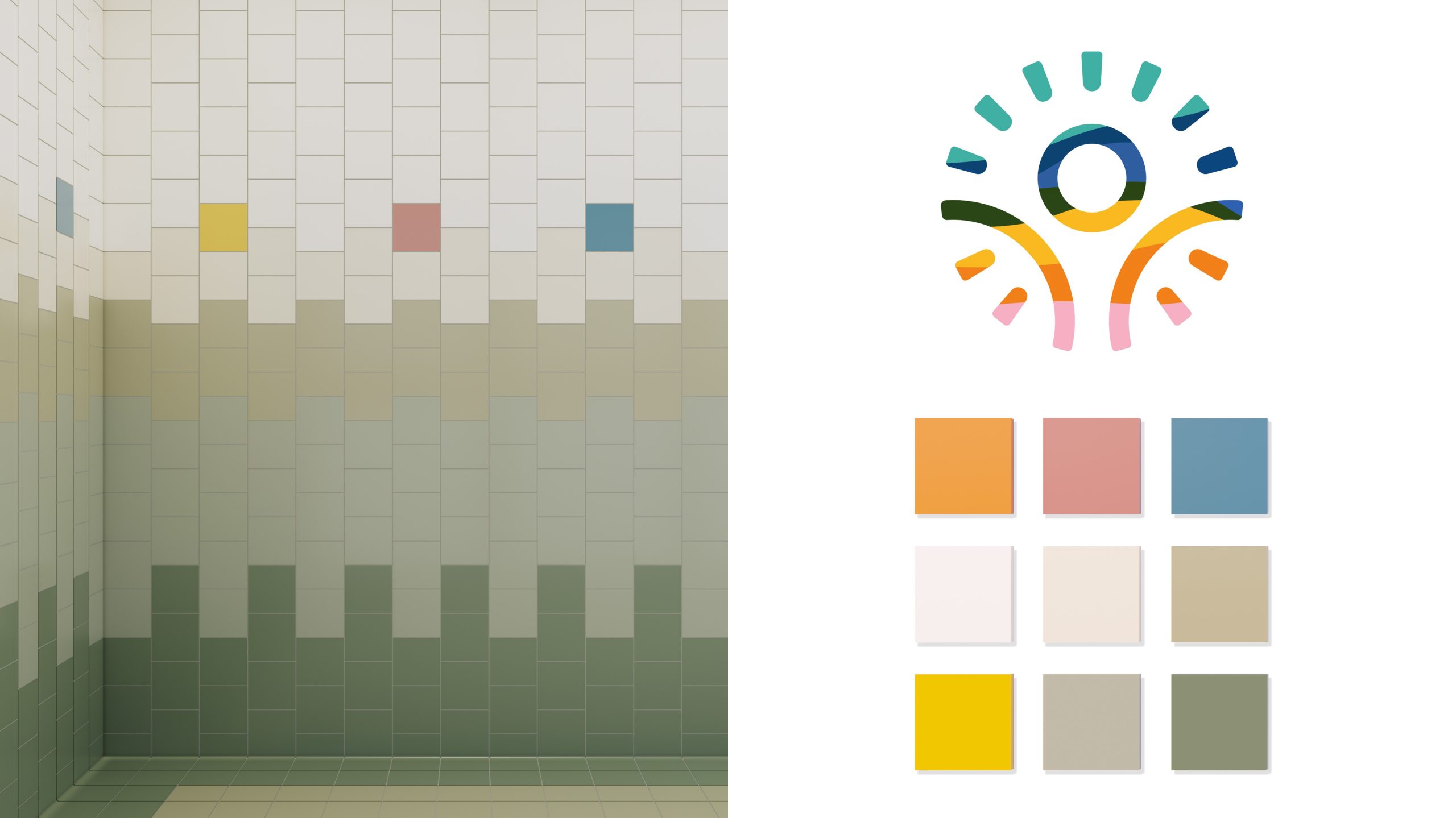 Color design samples for the Collaborative Learning and Innovation Center, a Los Angeles educational architectural project by Pica + Sullivan Architects.